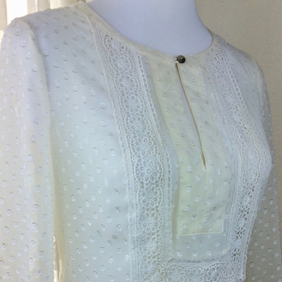 Daniel Rainn Ivory Lace Dotted Pull Over Tunic - Picture 4 of 7